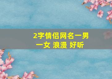 2字情侣网名一男一女 浪漫 好听